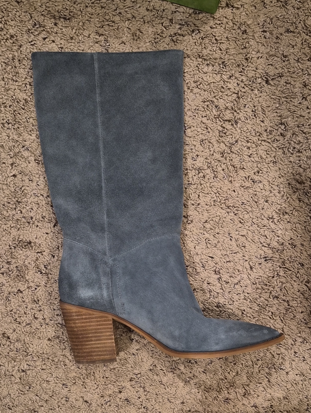 Sam Edelman Blue Gray Suede Boots, Size 10 - Picture 7 of 9